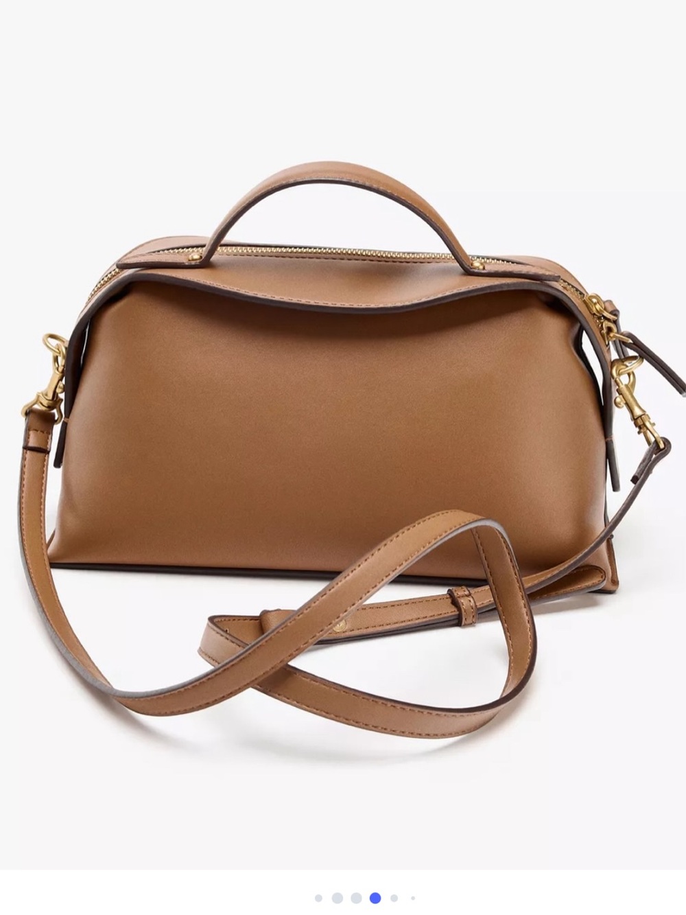 Zara NWT faux leather brown Top-Handle Crossbody Bag